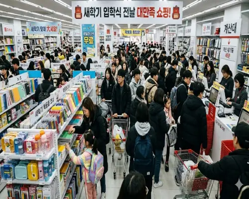 입학 전날 다이소, 8시의 전쟁터